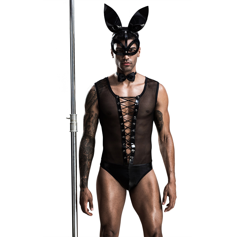 Men Sexy Costume Halloween Adults Jumpsuit Night Club Wear Sexy Lingerie